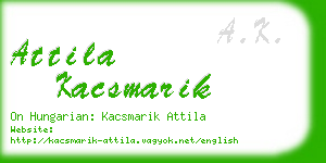 attila kacsmarik business card